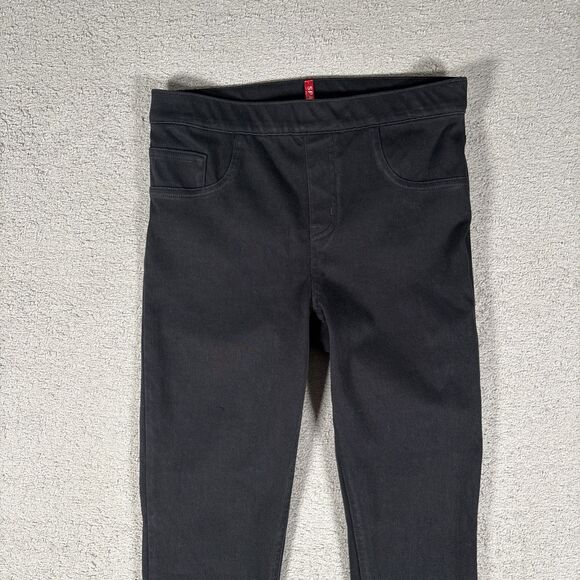 Spanx Jeggings Women’s Size M Black Skinny Stretch Pull On Jean Leggings Pockets - Picture 2 of 11